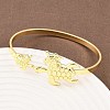 Marine Organism Brass Cuff Bangles for Women BJEW-D368-03L-G-1