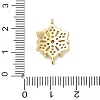 Brass Clear Cubic Zirconia Connector Snowflake Connector Charms KK-L229-079G-02-3