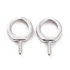 Anti-Tarnish Rhodium Plated 925 Sterling Silver Screw Eye Peg Bails STER-D035-42P-3