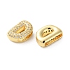 Rack Plating Brass Micro Pave Cubic Zirconia Slide Charms KK-C084-34G-D-2