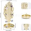 Iron Earring Display Stands with Round Tray EDIS-WH0016-018A-2
