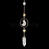 Natural Quartz Crystal Moon & Bullet Window Hanging Suncatchers DJEW-PW0009-035A-1