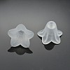 White Frosted Transparent Acrylic Flower Beads X-PLF018-01-1