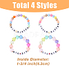 4Pcs 4 Styles Word Big Little Sis Acrylic Heart Beaded Stretch Bracelets Set BJEW-FI0001-54-2