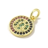 Brass Micro Pave Cubic Zirconia Charms KK-M283-25C-02-2