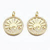 Brass Micro Pave Clear Cubic Zirconia Pendants X-ZIRC-N039-125-NF-1