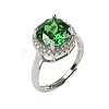 925 Sterling Silver Micro Pave Cubic Zirconia Finger Rings RJEW-B134-01B-05-4