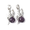 Natural Amethyst Pendants G-L512-E12-1