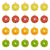 DICOSMETIC 40Pcs 4 Colors Light Gold Alloy Enamel Pendants ENAM-DC0001-16-1