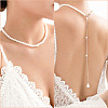 Fingerinspire 2Pcs Plastic Imitation Pearl Beaded Backdrop Necklace Body Chain NJEW-FG0001-03-4
