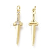 Brass Micro Pave Clear Cubic Zirconia Pendants LS-ZIRC-I048-16G-2