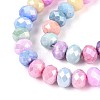Anti-Tarnish Electroplate Rondelle Glass Beads Strands X-EGLA-T021-8mm-17-01-4