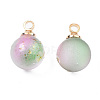 Two Tone Transparent Spray Painted Glass Pendants GLAA-N035-020A-C02-2