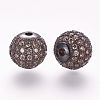 Brass Micro Pave Cubic Zirconia Beads ZIRC-G092-23B-08-1