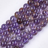Natural Purple Lodolite Quartz/Purple Phantom Quartz Beads Strands G-S333-8mm-030-1