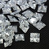 10PCS Clear Grade A Square Shaped Cubic Zirconia Pointed Back Cabochons X-ZIRC-M004-8x8mm-007-1