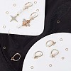 CREATCABIN 6Pcs Brass Cubic Zirconia Leverback Earring Findings KK-CN0002-11-4