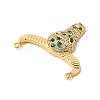 Rack Plating Brass Micro Pave Cubic Zirconia Connector Charms KK-P230-04G-02-3