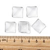 Transparent Clear Glass Square Cabochons X-GGLA-A001-15mm-5