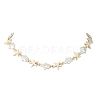 Ocean Synthetic Turquoise Starfish & Natural Baroque Keshi Pearl Star Beaded Necklaces for Women NJEW-JN06314-4