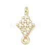 Brass Micro Pave Clear Cubic Zirconia Connector Charms LS-KK-Z094-08G-03-1
