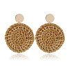 Alloy Rattan Woven Dangle Stud Earrings FS-WGA068A-04-2