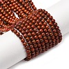 Natural Red Jasper Round Bead Strands G-A130-3mm-08-01-2