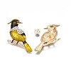 Bird Enamel Pin with Rhinestone JEWB-N007-090-3