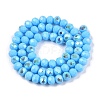 Electroplate Opaque Solid Color Glass Beads Strands LS-EGLA-A044-P8mm-L08-3
