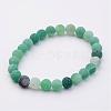 Natural Weathered Agate(Dyed) Stretch Beads Bracelets BJEW-JB02513-2