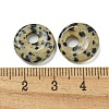 Natural Dalmatian Jasper Donut/Pi Disc Charms G-G142-02I-3
