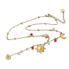 304 Stainless Steel Crystal Rhinestone & Plastic Sun Moon Star Pendant Y Necklaces for Women NJEW-G180-06G-2