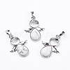 Natural Howlite Pendants G-G651-A14-1