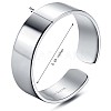 Rhodium Plated 925 Sterling Silver Open Cuff Ring JR868A-03-3