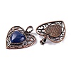 Natural Lapis Lazuli Dyed Peach Love Heart Pendants G-G158-01-16-2