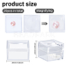 20Pcs Transparent Plastic Ring Viewer Magnifier Boxes CON-CA0001-024-2