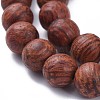 Wood Beads Strands X-WOOD-F008-03-D-3