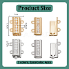 4Pcs 2 Colors Brass Micro Pave Clear Cubic Zirconia Slide Lock Clasps DIY-PH0033-43-2