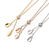 Teardrop Vacuum Plating 304 Stainless Steel Lariat Necklaces NJEW-G125-08-1