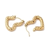 Texture Heart 201 Stainless Steel Half Hoop Earrings for Women EJEW-G385-19G-2