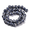 Handmade Blue and White Porcelain Beads Strands PORC-I027-03E-2