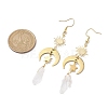 Rough Natural Quartz Crystal Dangle Earrings EJEW-JE05877-02-2
