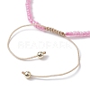 5Pcs 5 Colors Natural Shell Heart & Seed Braided Bead Bracelets Set BJEW-JB10039-02-5