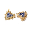 Rack Plating Brass Micro Pave Clear Cubic Zirconia Charms KK-D074-04G-06-3
