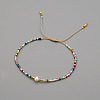 Adjustable Glass Seed Bead Braided Bead Bracelets for Women VT9382-8-1