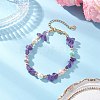 Natural Amethyst Chip Beaded Bracelets for Women BJEW-JB12309-03-1