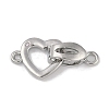 Heart Brass Fold Over Clasps FIND-U017-19P-1