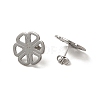 Non-Tarnish 201 Stainless Steel Stud Earring Findings STAS-D244-30P-2