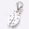 304 Stainless Steel European Dangle Charms STAS-O097-06C-1