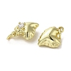 Rack Plating Brass Micro Pave Clear Cubic Zirconia Charms KK-G487-03G-2